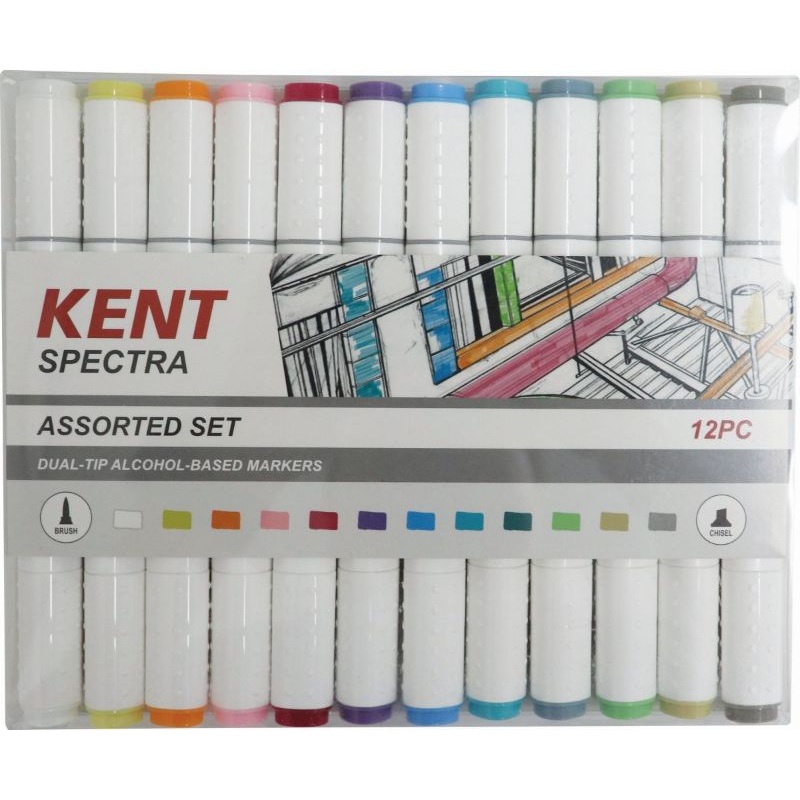 Kent Spectra Graphic Design Marker Set - Assorted (Set of 12) - High ...